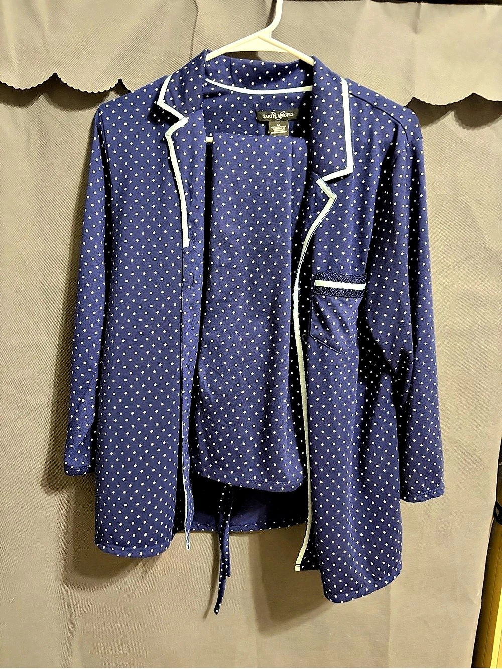 Earth Angels Polka Dot Blazer in Blue & White Medium NWT